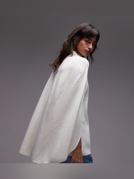 & Other Stories high neck knit sweater w/ cape back and sleeves in white Size M - Picture 4 of 16
